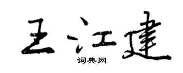 曾庆福王江建行书个性签名怎么写