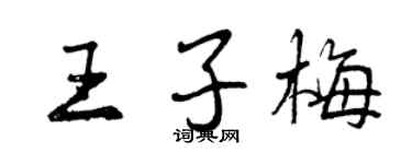 曾庆福王子梅行书个性签名怎么写