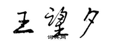 曾庆福王望夕行书个性签名怎么写