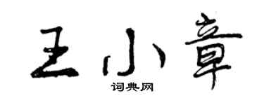 曾庆福王小章行书个性签名怎么写