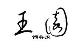 梁锦英王园草书个性签名怎么写