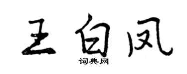 曾庆福王白凤行书个性签名怎么写