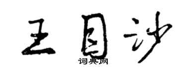 曾庆福王目沙行书个性签名怎么写