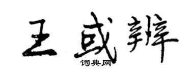 曾庆福王或辨行书个性签名怎么写