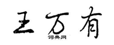曾庆福王万有行书个性签名怎么写