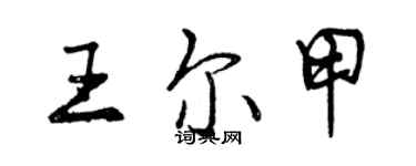 曾庆福王尔甲行书个性签名怎么写