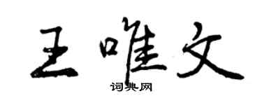 曾庆福王唯文行书个性签名怎么写