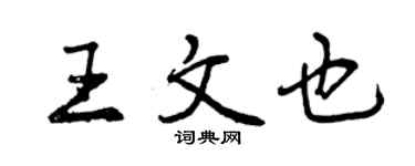 曾庆福王文也行书个性签名怎么写