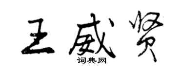 曾庆福王威贤行书个性签名怎么写