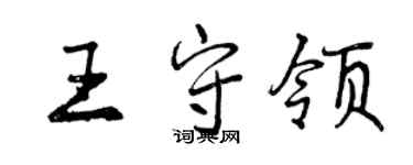 曾庆福王守领行书个性签名怎么写
