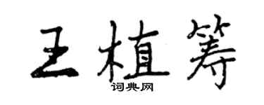 曾庆福王植筹行书个性签名怎么写
