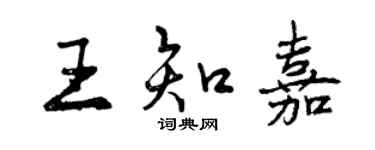 曾庆福王知嘉行书个性签名怎么写