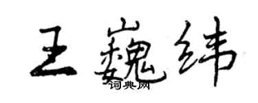 曾庆福王巍纬行书个性签名怎么写