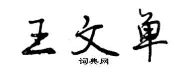 曾庆福王文单行书个性签名怎么写