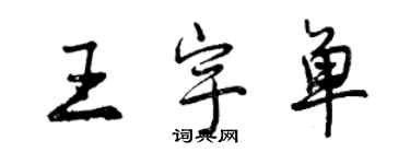 曾庆福王宇单行书个性签名怎么写