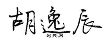 曾庆福胡逸辰行书个性签名怎么写
