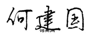 曾庆福何建国行书个性签名怎么写