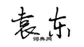 曾庆福袁东行书个性签名怎么写