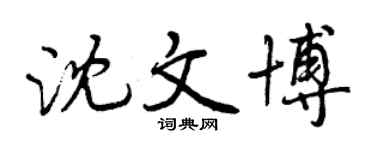 曾庆福沈文博行书个性签名怎么写