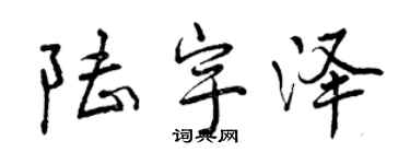 曾庆福陆宇泽行书个性签名怎么写