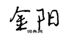 曾庆福金阳行书个性签名怎么写