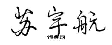 曾庆福苏宇航行书个性签名怎么写