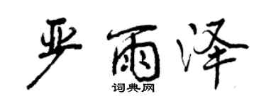 曾庆福严雨泽行书个性签名怎么写