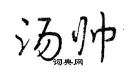 曾庆福汤帅行书个性签名怎么写