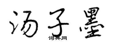 曾庆福汤子墨行书个性签名怎么写