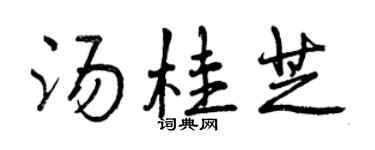 曾庆福汤桂芝行书个性签名怎么写