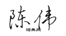 骆恒光陈伟行书个性签名怎么写