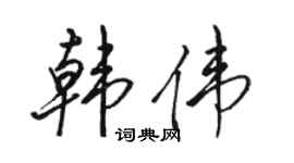 骆恒光韩伟行书个性签名怎么写