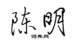 骆恒光陈明行书个性签名怎么写