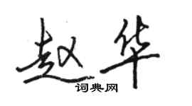 骆恒光赵华行书个性签名怎么写
