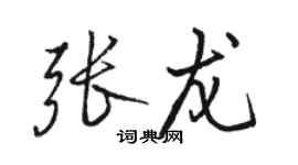 骆恒光张龙行书个性签名怎么写