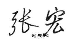 骆恒光张宏行书个性签名怎么写