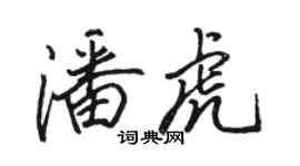 骆恒光潘虎行书个性签名怎么写