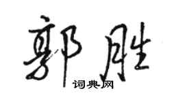 骆恒光郭胜行书个性签名怎么写