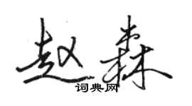 骆恒光赵森行书个性签名怎么写
