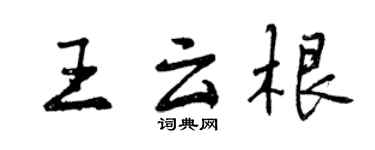 曾庆福王云根行书个性签名怎么写