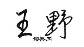 骆恒光王野行书个性签名怎么写