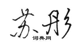 骆恒光苏彤行书个性签名怎么写