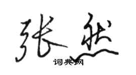 骆恒光张然行书个性签名怎么写