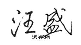 骆恒光汪盛行书个性签名怎么写