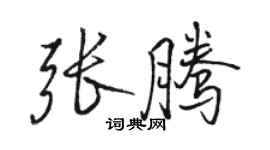 骆恒光张腾行书个性签名怎么写