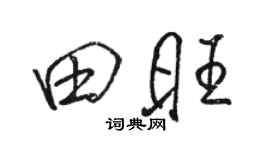 骆恒光田旺行书个性签名怎么写
