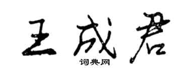 曾庆福王成君行书个性签名怎么写