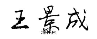 曾庆福王景成行书个性签名怎么写