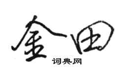 骆恒光金田行书个性签名怎么写