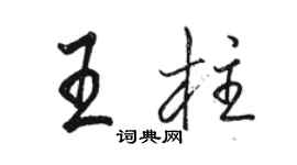 骆恒光王柱行书个性签名怎么写